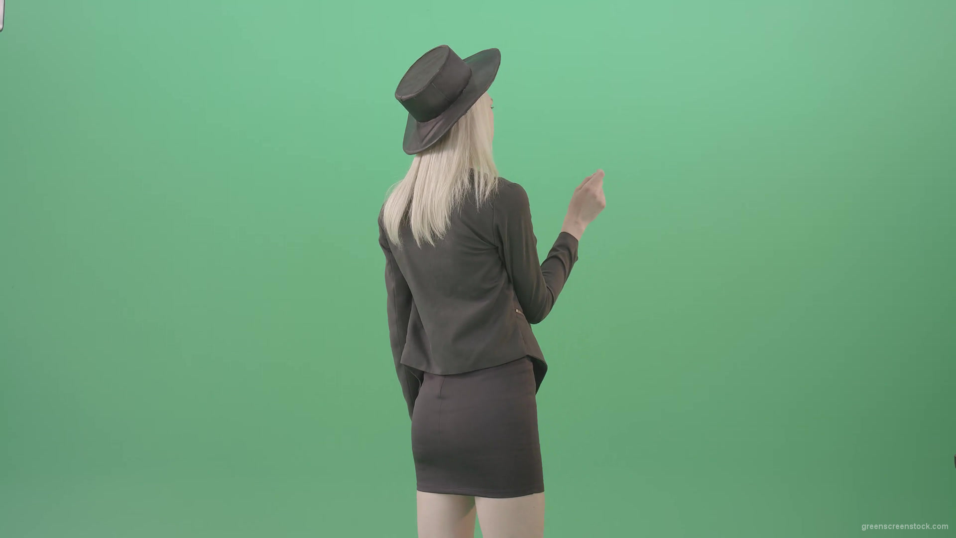 Blonde-Girl-looking-digital-virtual-products-on-touch-screen-from-back-side-4K-Green-Screen-Video-Footage-1920_006 Green Screen Stock
