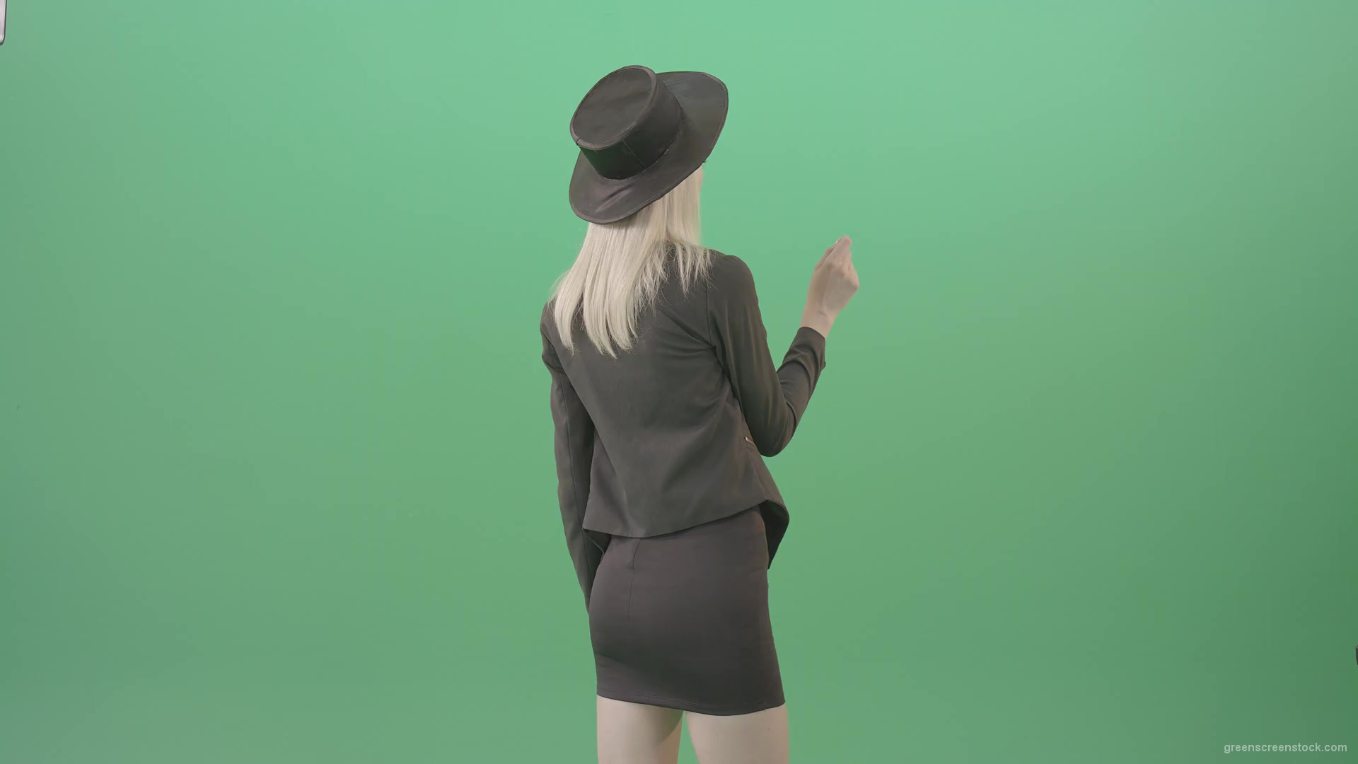 Blonde-Girl-looking-digital-virtual-products-on-touch-screen-from-back-side-4K-Green-Screen-Video-Footage-1920_008 Green Screen Stock