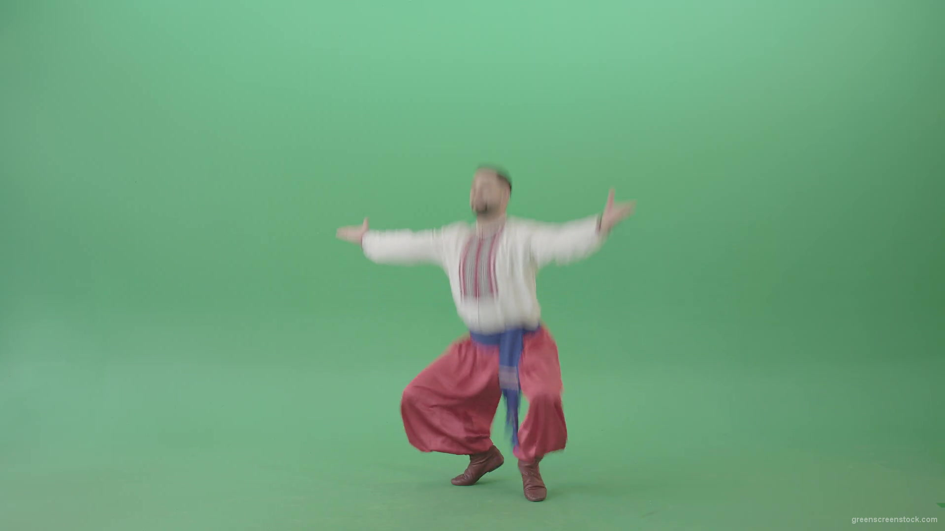 Cossack-Dance-Hopak-by-Ukrainian-Man-isolated-on-Green-Screen-4K-Video-Footage-1920_002 Green Screen Stock