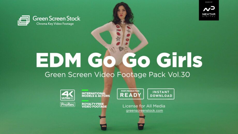 EDM Go Go Girls on green screen