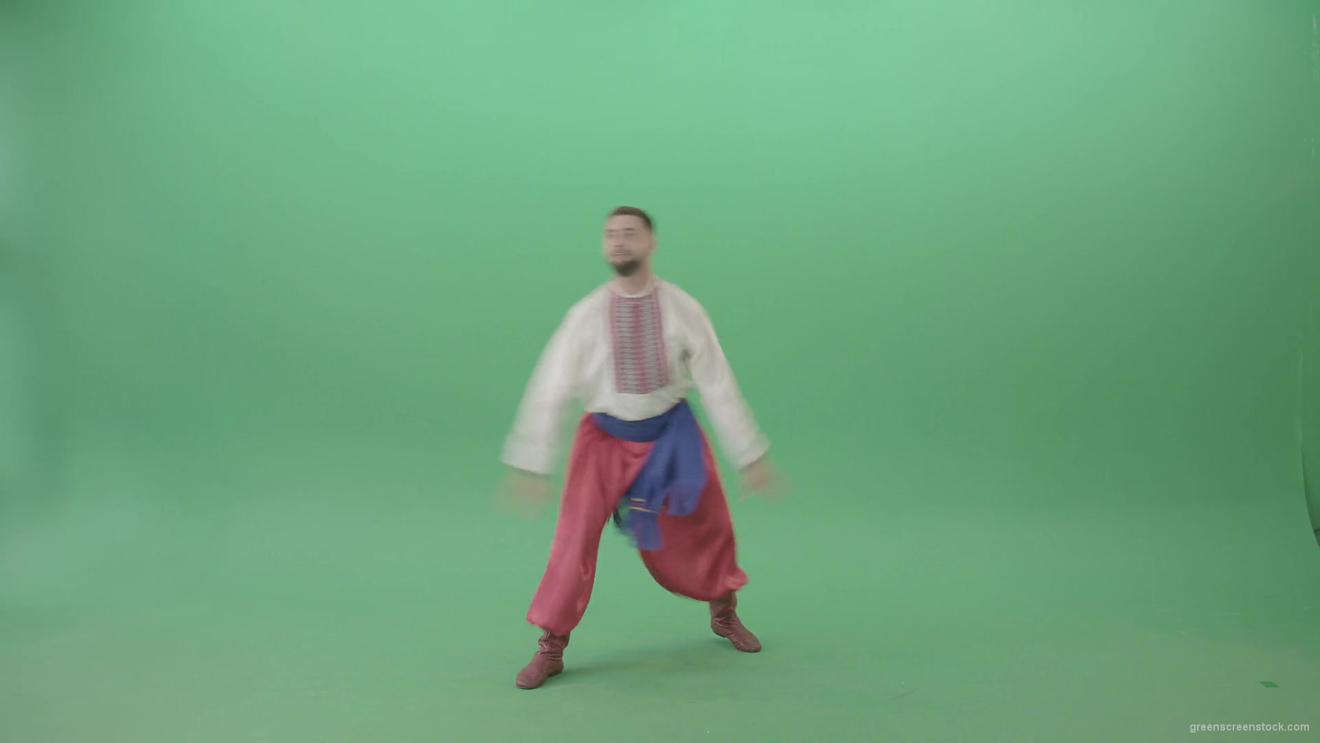 vj video background Folk-Stage-Ethno-dance-Hopak-by-Kozak-from-Ukraine-isolated-on-Green-Background-1920_003