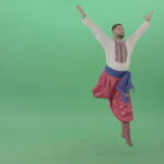 Folk-Stage-Ethno-dance-Hopak-by-Kozak-from-Ukraine-isolated-on-Green-Background-1920_004 Green Screen Stock