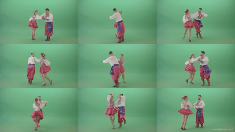 Folk-dance-Polka-in-Ukraine-national-dacing-couple-isolated-on-Green-Screen-4K-Video-Footage-1920 Green Screen Stock