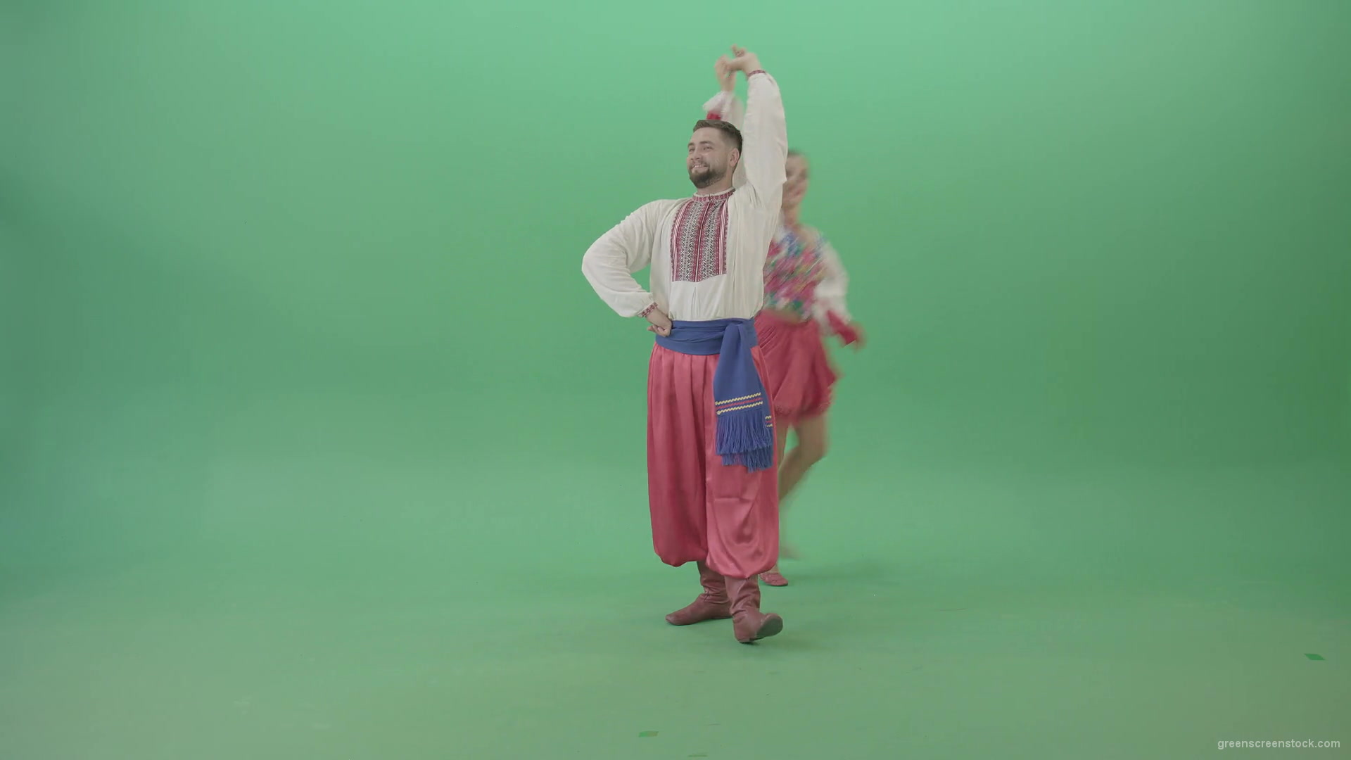 Folk-ethno-ukraine-dancing-boy-and-girl-isolated-on-green-screen-30-fps-4K-Video-Footage-1920_005 Green Screen Stock