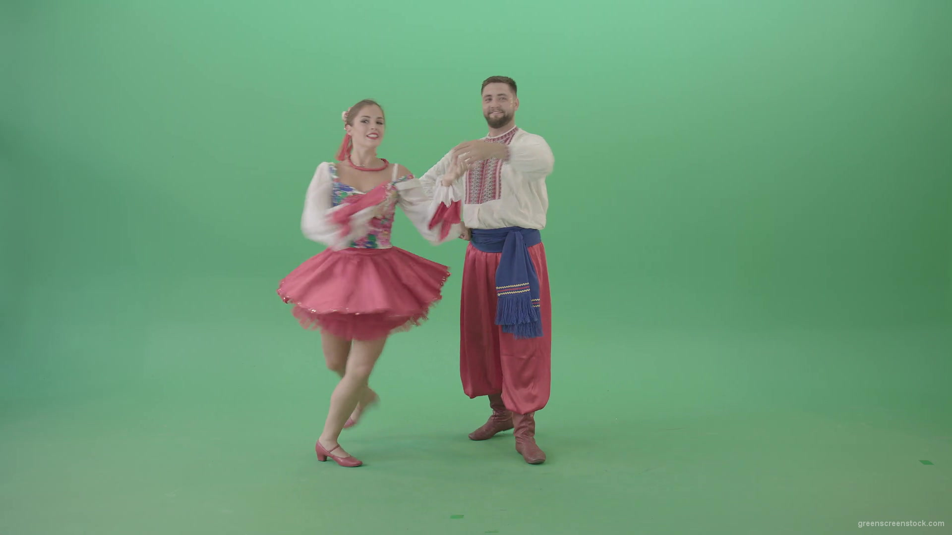 Folk-ethno-ukraine-dancing-boy-and-girl-isolated-on-green-screen-30-fps-4K-Video-Footage-1920_009 Green Screen Stock