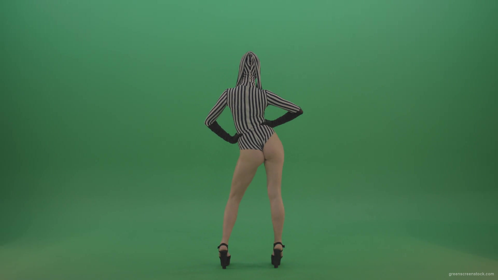vj video background Girl-in-go-go-dance-costume-shaking-ass-on-back-side-view-in-green-screen-studio-1920_003