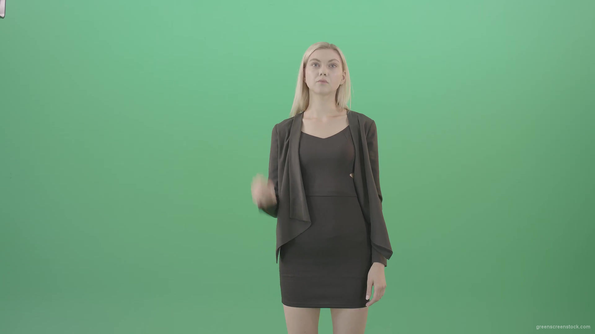 Girl-searching-in-internet-virtual-shopping-on-touch-screen-on-green-background-4K-Video-Footage-1920_002 Green Screen Stock