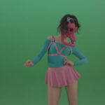vj video background Go-Go-Dancing-Woman-in-Pink-Gas-Mask-sexy-moving-on-green-screen-4K-Video-Footage-1920_003