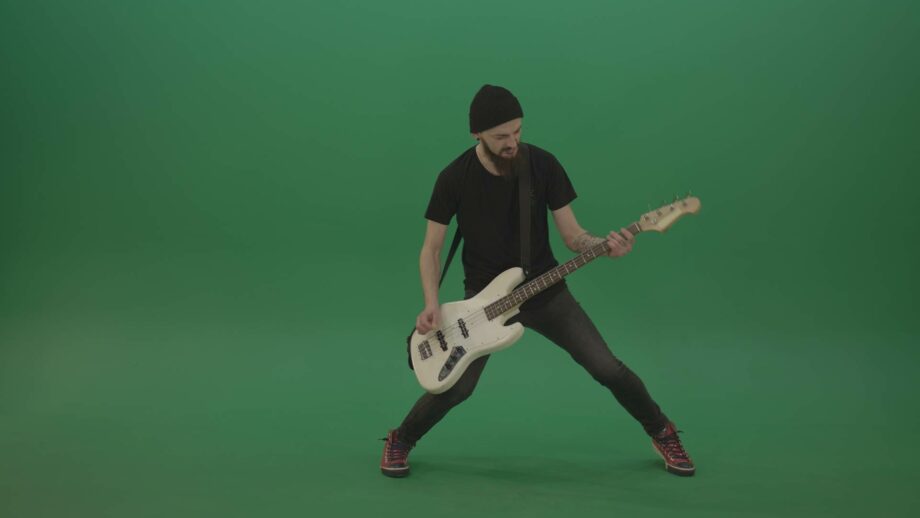 Horro-Guitar-music-player-hardrock-man-on-Green-Screen-Video-Footage-4K