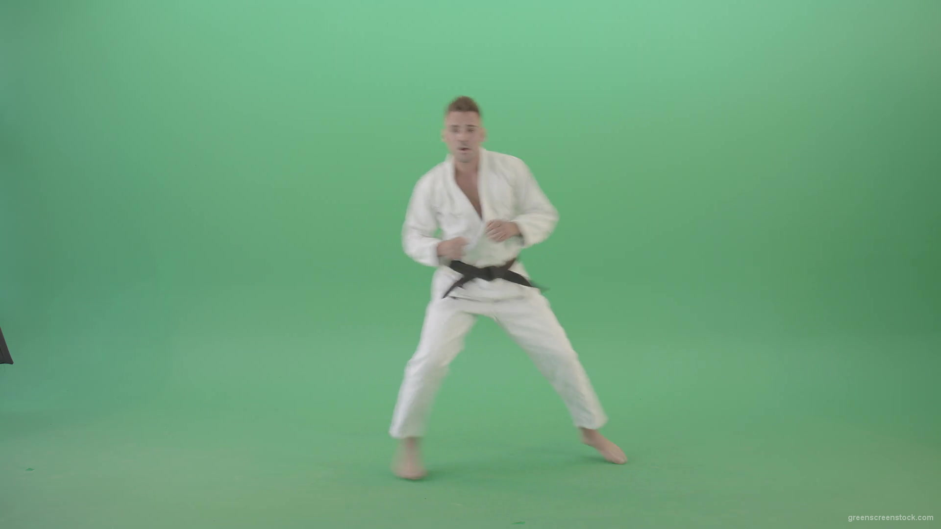 vj video background Jujutsu-Sportman-make-front-kick-and-punch-isolated-on-green-screen-4K-Video-Footage-1920_003