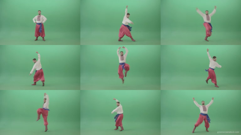 Jumping-ukrainian-man-dance-folk-Hopak-isolated-on-Green-Screen-4K-Video-Footage-1920 Green Screen Stock