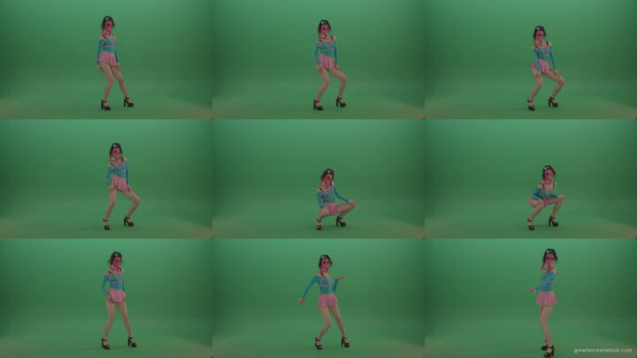 Rave-Go-Go-Dancing-girl-in-gas-mask-play-on-Green-Screen-4K-Video-Footage-1920 Green Screen Stock