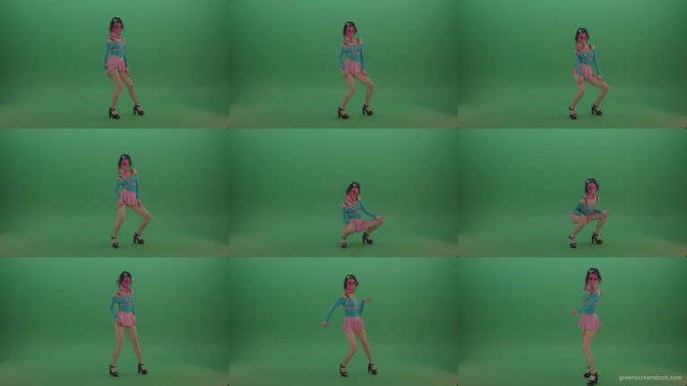 Rave-Go-Go-Dancing-girl-in-gas-mask-play-on-Green-Screen-4K-Video-Footage-1920 Green Screen Stock