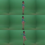 Side-view-fetish-girl-in-gas-mask-marching-on-green-screen-4K-Video-Footage-1920 Green Screen Stock