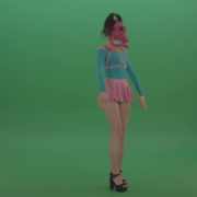 vj video background Side-view-fetish-girl-in-gas-mask-marching-on-green-screen-4K-Video-Footage-1920_003