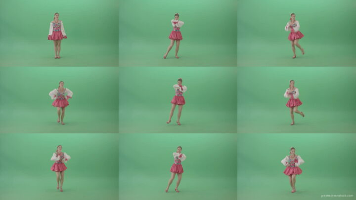 Ukraine-Folk-Girl-dancing-Hopak-dance-in-national-costume-isolated-on-Green-Background-1920 Green Screen Stock