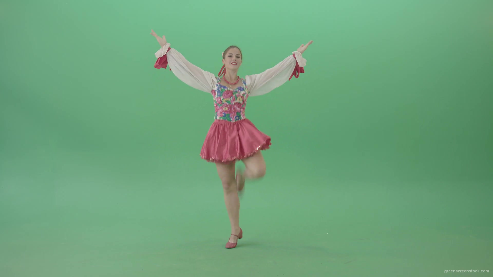 Ukraine-Folk-Girl-dancing-ethno-social-ukrainian-dance-isolated-on-Green-Screen-1920_007 Green Screen Stock