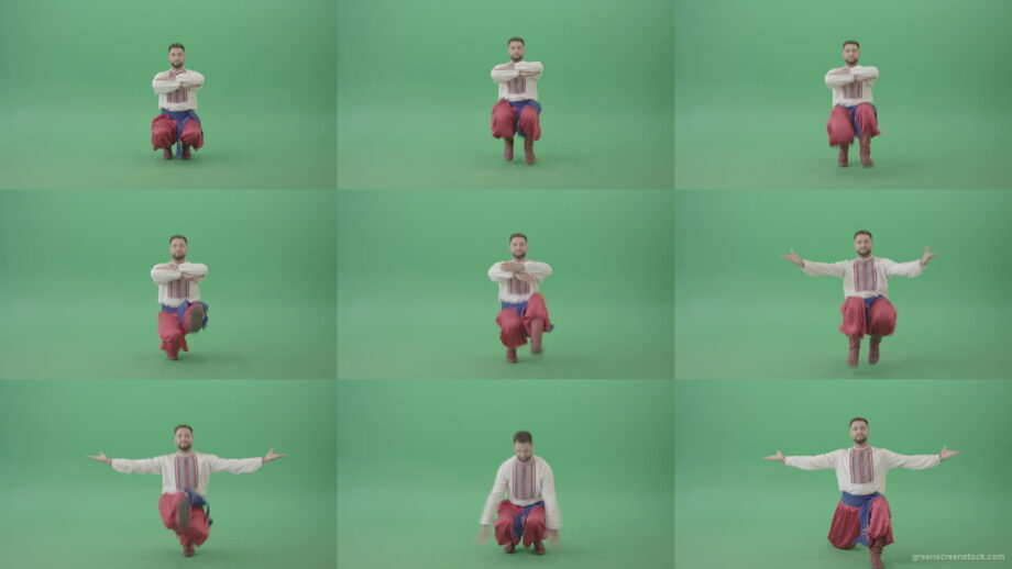Ukraine-Hopak-social-ethno-dance-by-UA-Man-isolated-on-Green-screen-4K-Video-Footage-1920 Green Screen Stock