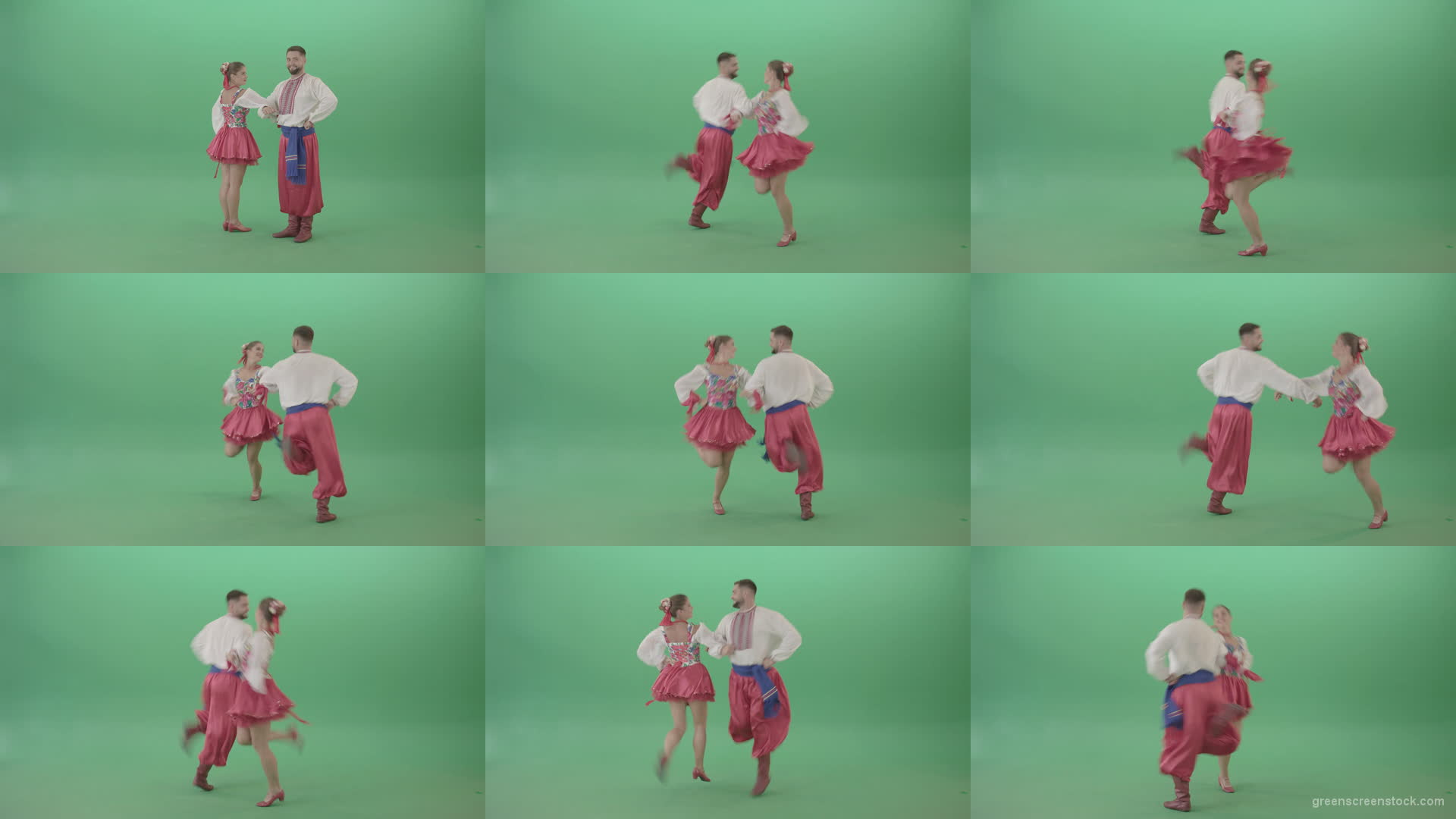 Ukraine-national-dancing-couple-shows-folk-dance-4K-Video-Footage-1920 Green Screen Stock