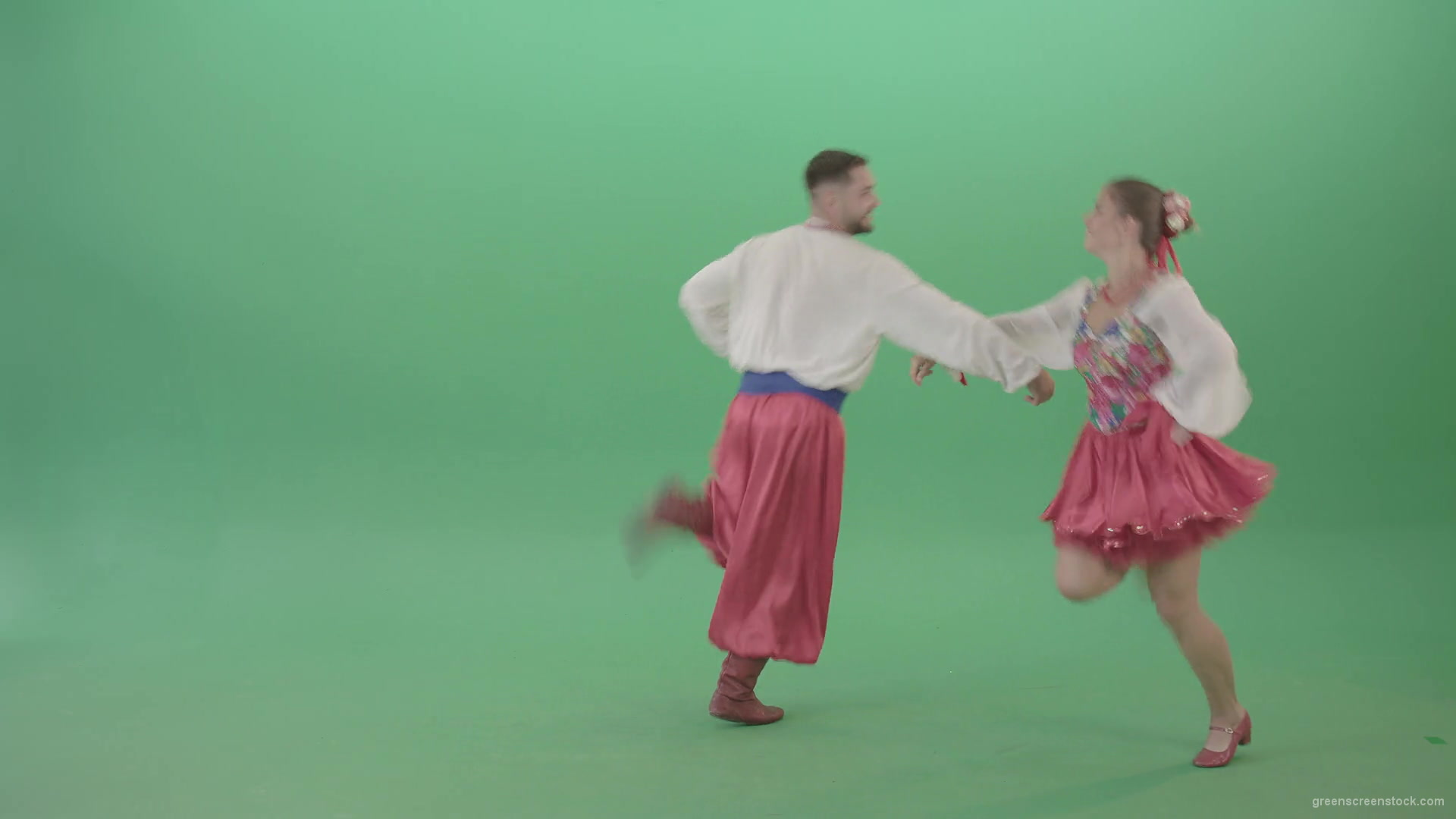 Ukraine-national-dancing-couple-shows-folk-dance-4K-Video-Footage-1920_006 Green Screen Stock
