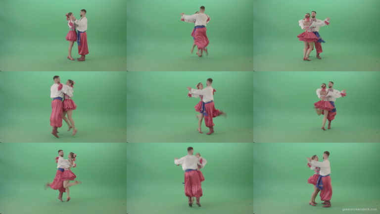 Ukrainian-folk-dance-wedding-dancing-copule-in-Ukraine-isolated-on-Green-Screen-4K-Video-Footage-1920 Green Screen Stock