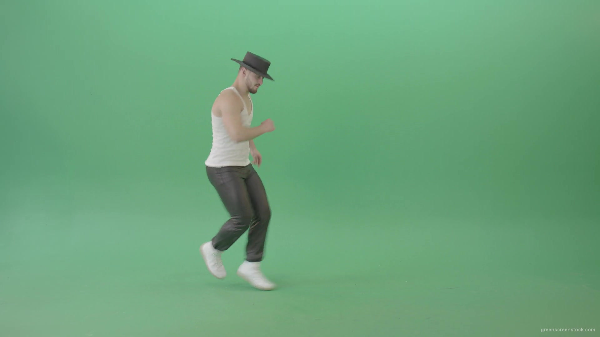 Adult-Man-makes-moonwalk-and-dancing-Pop-isolated-on-Green-Screen-4K-Video-Footage-1920_004 Green Screen Stock