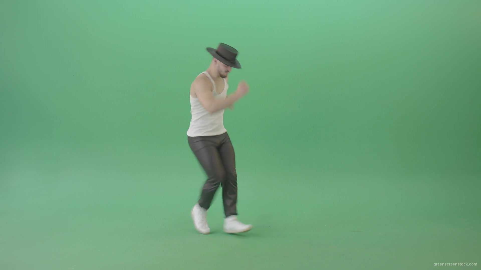 Adult-Man-makes-moonwalk-and-dancing-Pop-isolated-on-Green-Screen-4K-Video-Footage-1920_005 Green Screen Stock