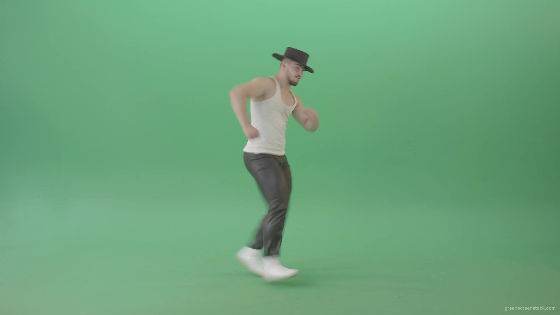 Adult-Man-makes-moonwalk-and-dancing-Pop-isolated-on-Green-Screen-4K-Video-Footage-1920_006 Green Screen Stock