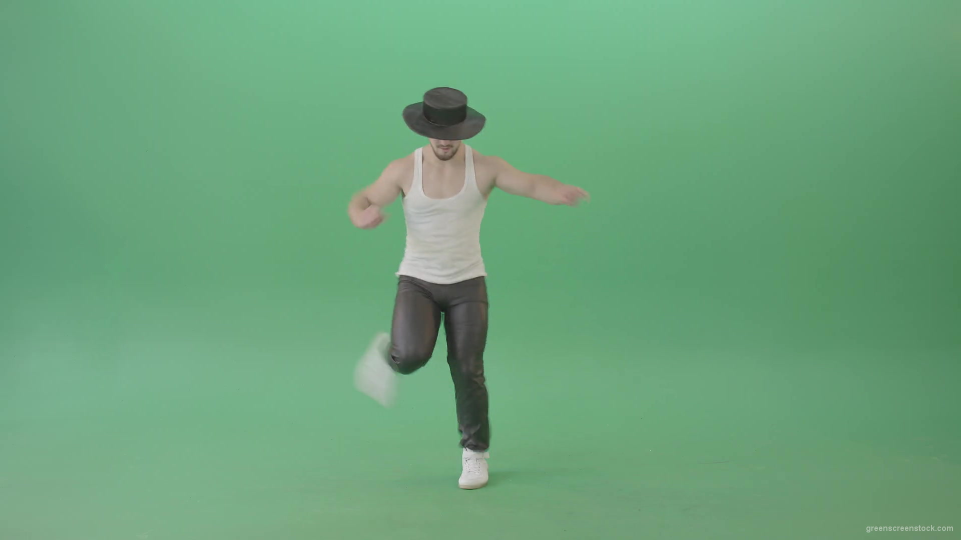 Adult-Man-makes-moonwalk-and-dancing-Pop-isolated-on-Green-Screen-4K-Video-Footage-1920_007 Green Screen Stock