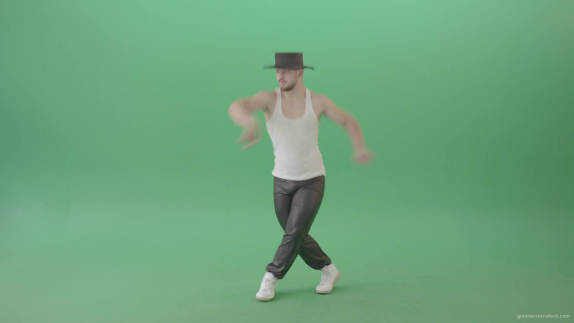 Adult-Man-makes-moonwalk-and-dancing-Pop-isolated-on-Green-Screen-4K-Video-Footage-1920_008 Green Screen Stock