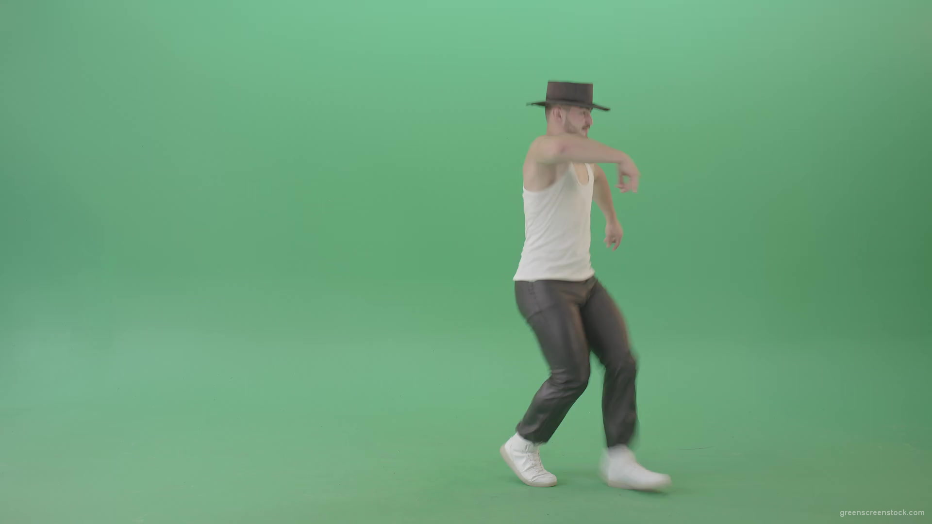 Adult-Man-makes-moonwalk-and-dancing-Pop-isolated-on-Green-Screen-4K-Video-Footage-1920_009 Green Screen Stock