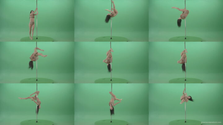 Adult-female-model-sport-girl-in-leopard-underwear-spinning-on-pilon-over-Green-Screen-4K-Video-Footage-1920 Green Screen Stock