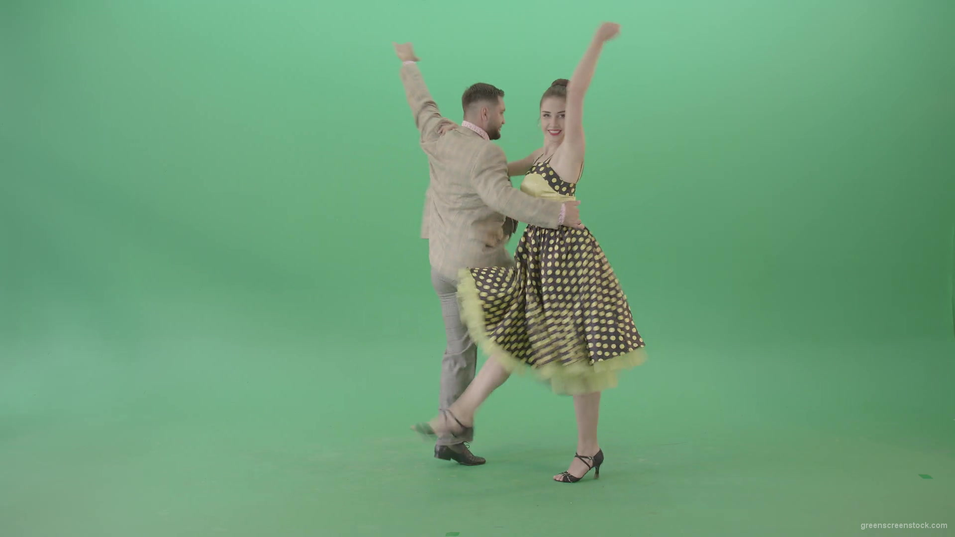 Amazing-couple-dance-Lindy-Hop-and-Rock-and-Roll-isolated-on-Green-Screen-4K-Video-Footage-1920_002 Green Screen Stock