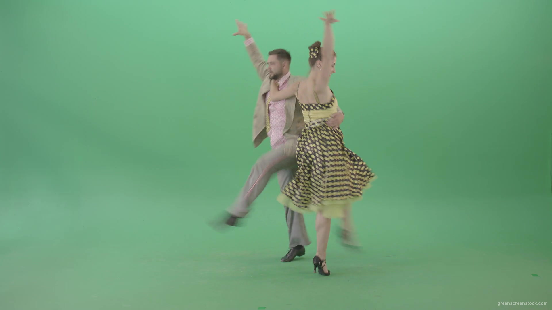 Amazing-couple-dance-Lindy-Hop-and-Rock-and-Roll-isolated-on-Green-Screen-4K-Video-Footage-1920_004 Green Screen Stock