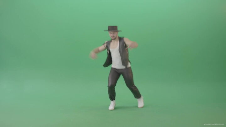 vj video background American-Man-with-beard-and-in-black-hat-dancing-Shuffle-isolated-on-Chroma-key-green-screen-4K-Video-Footage-1920_003