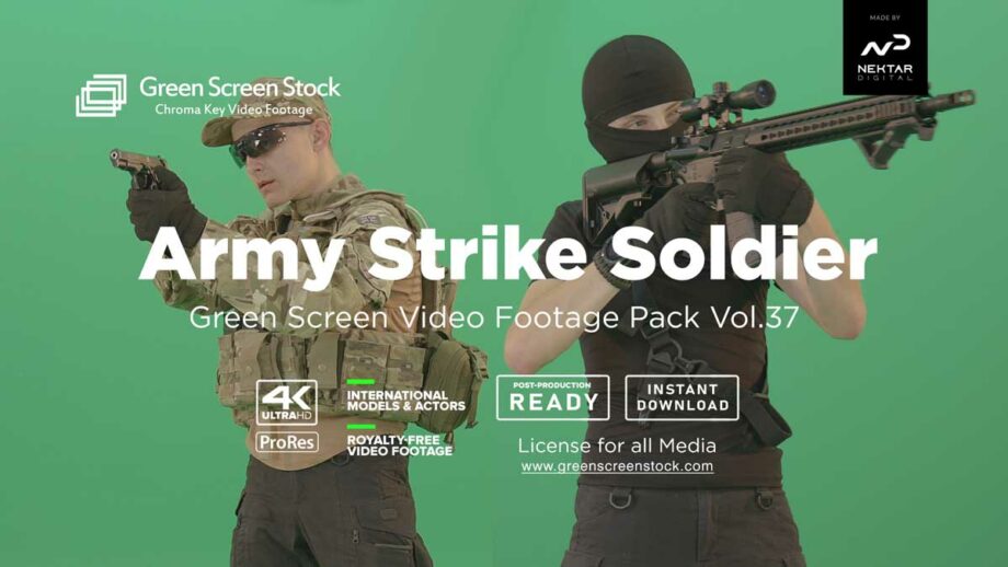 Army-Strike-Soldier-man on -Green-Screen-Video-Footage-4K