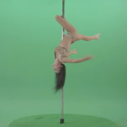 Athletic-sexy-female-model-spinning-on-pilon-in-jaguar-skin-underwear-dancing-pole-dance-on-Green-Screen-4K-Video-Footage-1920_005 Green Screen Stock