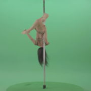 Athletic-sexy-female-model-spinning-on-pilon-in-jaguar-skin-underwear-dancing-pole-dance-on-Green-Screen-4K-Video-Footage-1920_006 Green Screen Stock