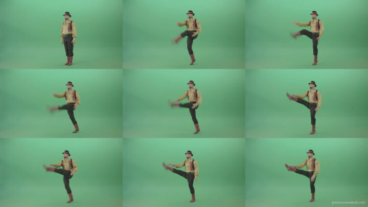 Balcan-gipsy-man-dancer-showing-clapping-moves-isolated-on-green-screen-4K-Video-Footage-1920 Green Screen Stock