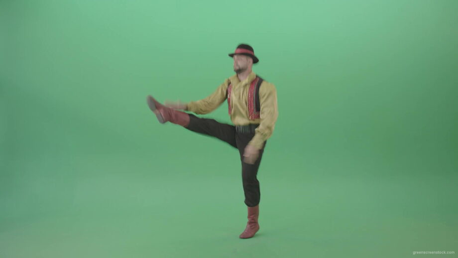 Balcan-gipsy-man-dancer-showing-clapping-moves-isolated-on-green-screen-4K-Video-Footage-1920_009 Green Screen Stock