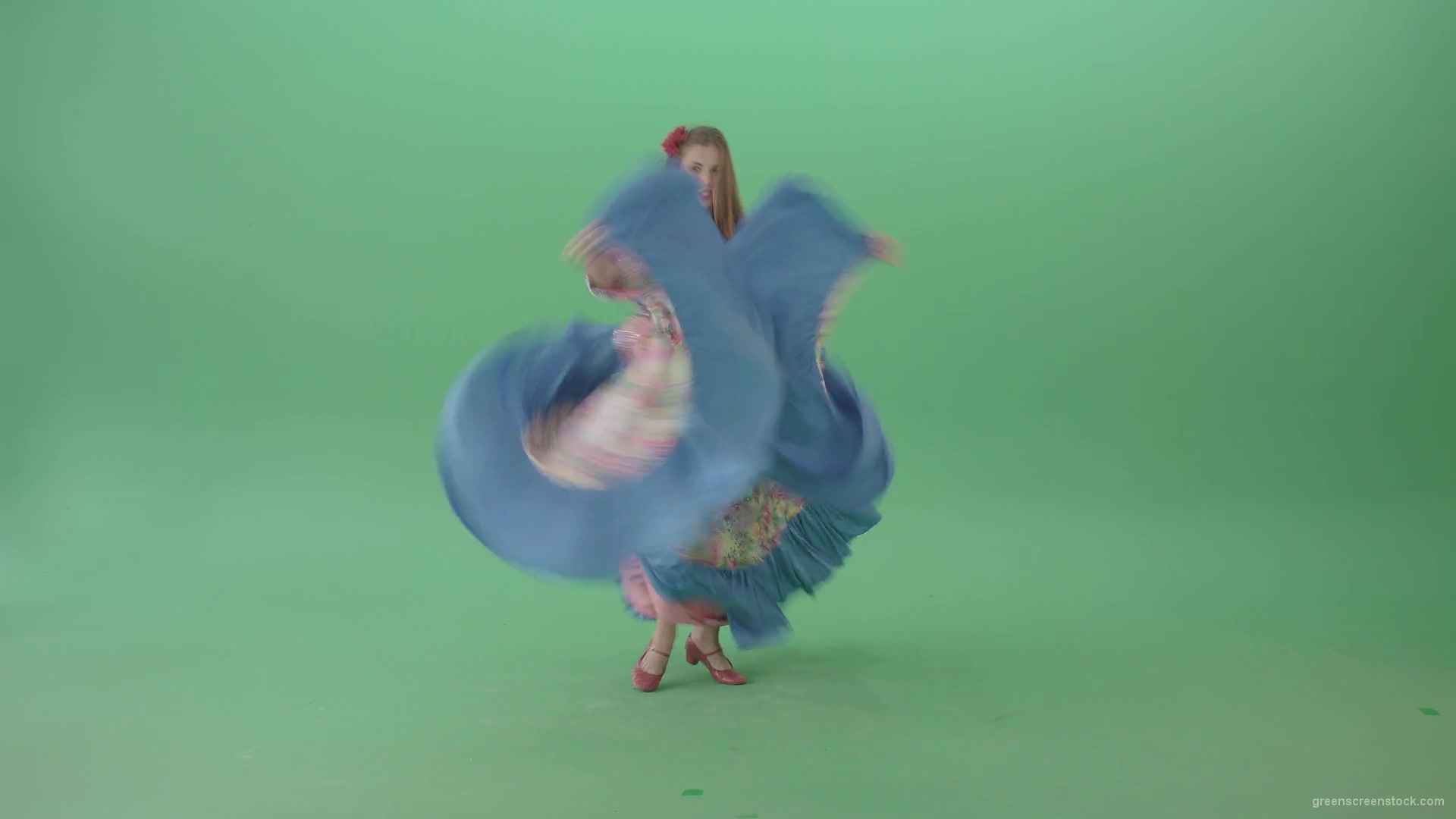 Balkan-roma-girl-waving-gypsy-dress-and-dancing-isolated-on-green-screen-4K-Video-Footage-1-1920_007 Green Screen Stock