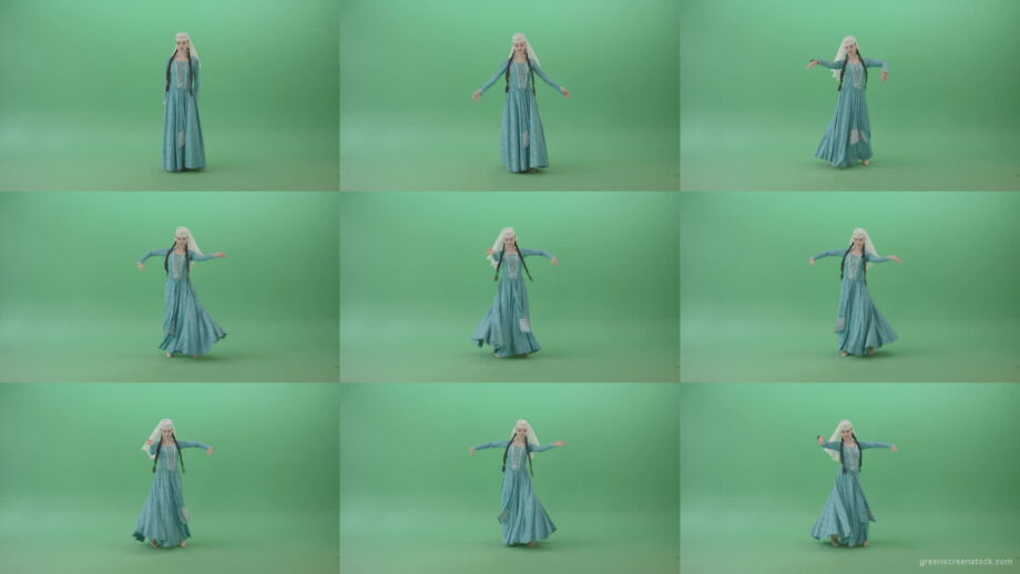 Beautiful-elegant-Woman-in-Blue-Dress-dancing-Perkhuli-oriental-dance-on-Green-Screen-4K-Video-Clip-1920 Green Screen Stock