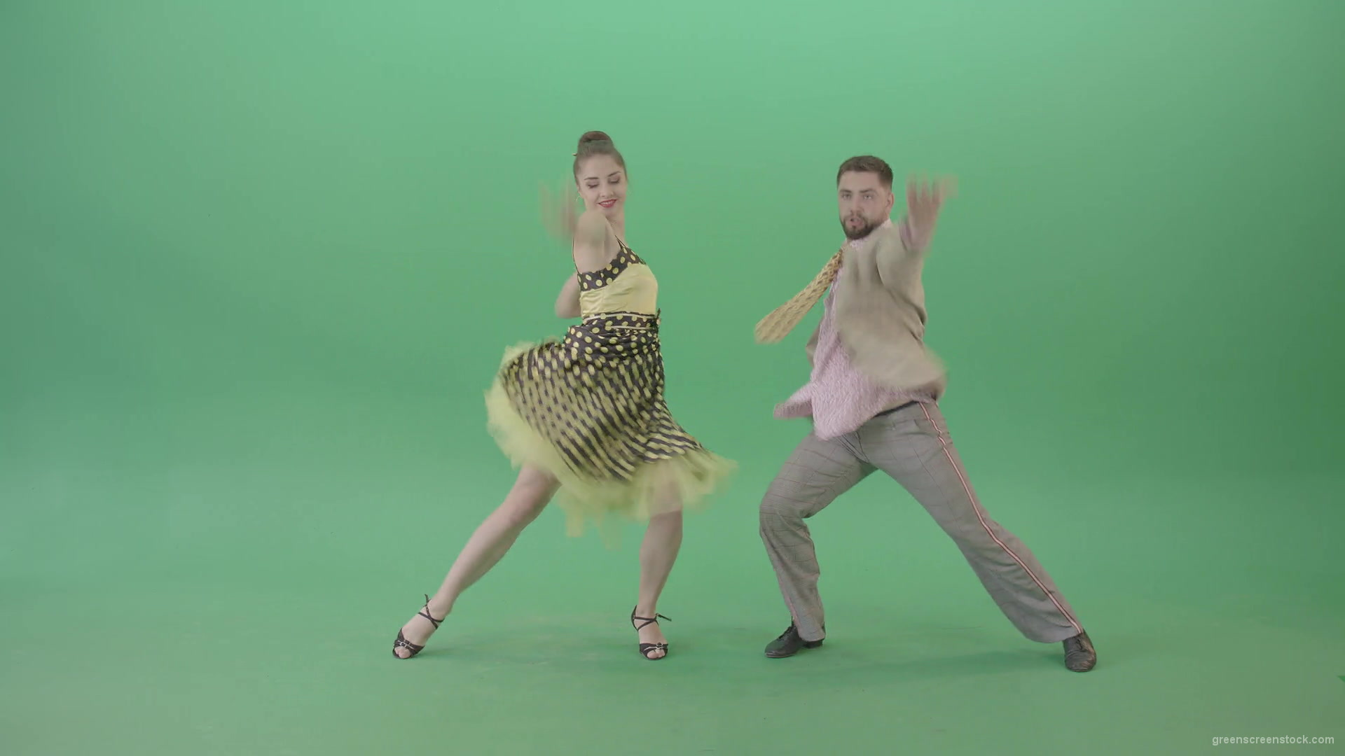 Beautiful-man-and-woman-dancing-Lindy-Hop-Jazz-and-Swing-dance-isolated-on-Green-Screen-4K-Video-Footage-1920_009 Green Screen Stock