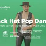 Black-Hat-Man-Pop-Dance on green scree - video footage