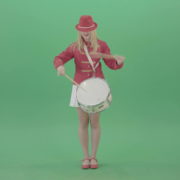 vj video background Blonde-woman-in-military-celebration-uniform-play-snare-drum-isolated-on-green-screen-4K-Video-footage-1920_003