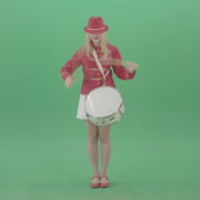 Blonde-woman-in-military-celebration-uniform-play-snare-drum-isolated-on-green-screen-4K-Video-footage-1920_006 Green Screen Stock