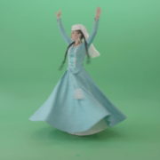 Caucasian-Girl-spinning-in-Georgian-dance-isolated-on-Green-Screen-4K-Video-Footage-1920_007 Green Screen Stock