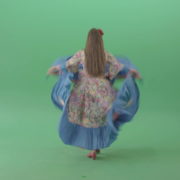 vj video background Dancing-gipsy-girl-waving-balkan-dress-from-back-view-isolated-on-green-screen-4K-Video-Stock-Footage-1920_003
