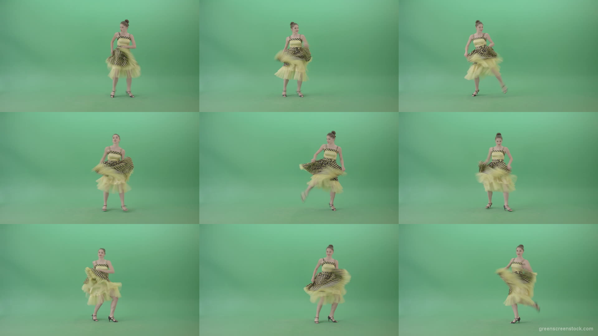 Elegant-Girl-in-Yellow-dress-Dancing-Boogie-woogie-and-chill-on-Green-Screen-4K-Video-Footage-1920 Green Screen Stock