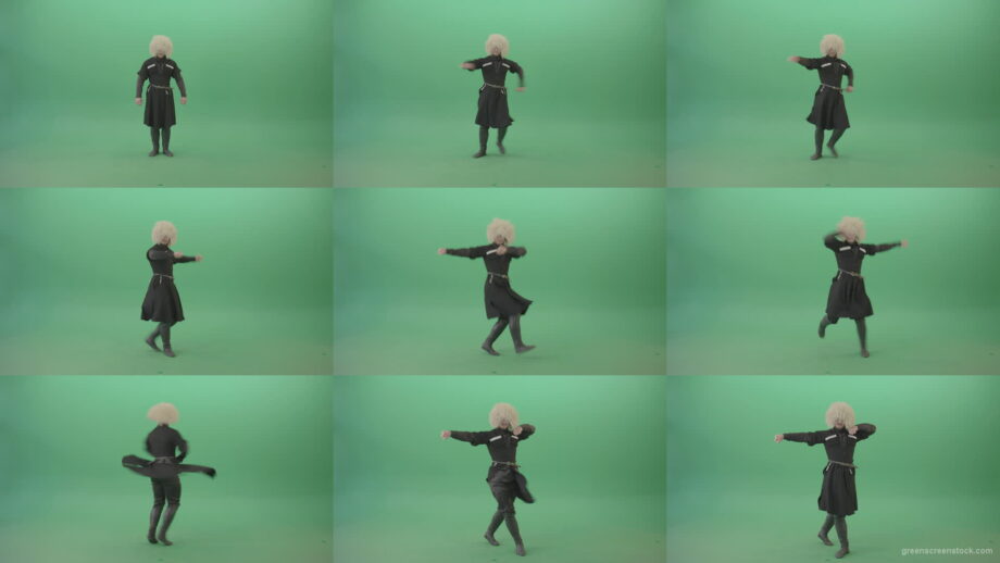 Fire-Man-Perkhuli-Georgian-dance-isolated-on-Green-Screen-4K-Video-Footage-1920 Green Screen Stock